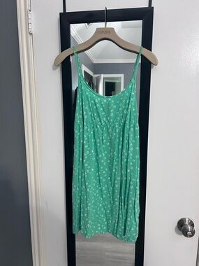 Target Green Mini Dress with White Floral Print